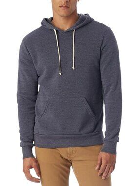 Alternative Men's Navy Blue Pullover Hoodie Sweatshirt Size L